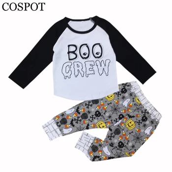 

Baby Baby Boys Girls Halloween Pajamas Set Boy Winter 2Pcs Clothing Set Long-sleeved T-shirt+Pants Kids Nightwear 40