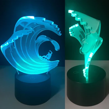 

Man surfing 7 Changing Colors 3d illusion night lamp