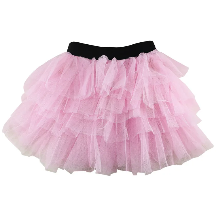 Детские пышные шифоновые мини-юбки-пачки для девочек детские тюлевые юбки-пачки для танцев на сцене для детей 3-8 лет, много цветов, розовый цвет