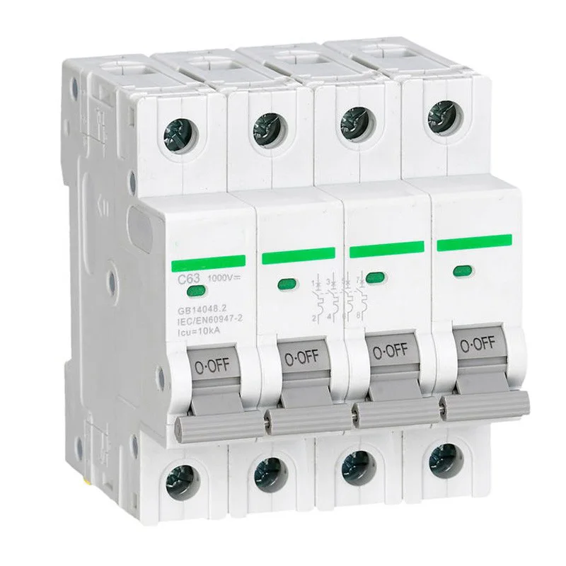 

4P 1000VDC 63A Miniature non polarized DC circuit breaker with TUV certificate
