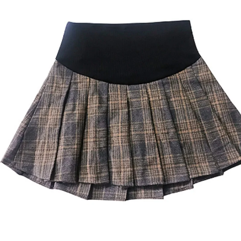 

Spring Autumn Winter Warm Abnominal Lift Skirt for Women in Maternity in Style of Pleated Plaid in 2019