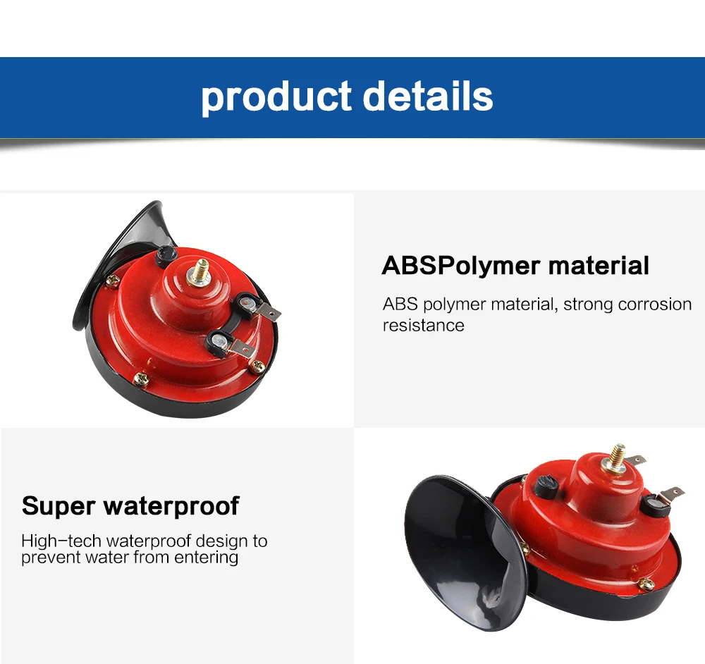Универсальные модификации водонепроницаемый автомобильный клаксон "улитка" громкий Двухтональные Улитка воздушный рожок 12V 410 Гц 105DB автомобиль Грузовик Авто