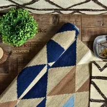 Индия Восточная Азия Северный Тип шерсть гостиная для чайного столика, дивана коридор прикроватный коврик одеяло коврик геометрический gc195kliyg28