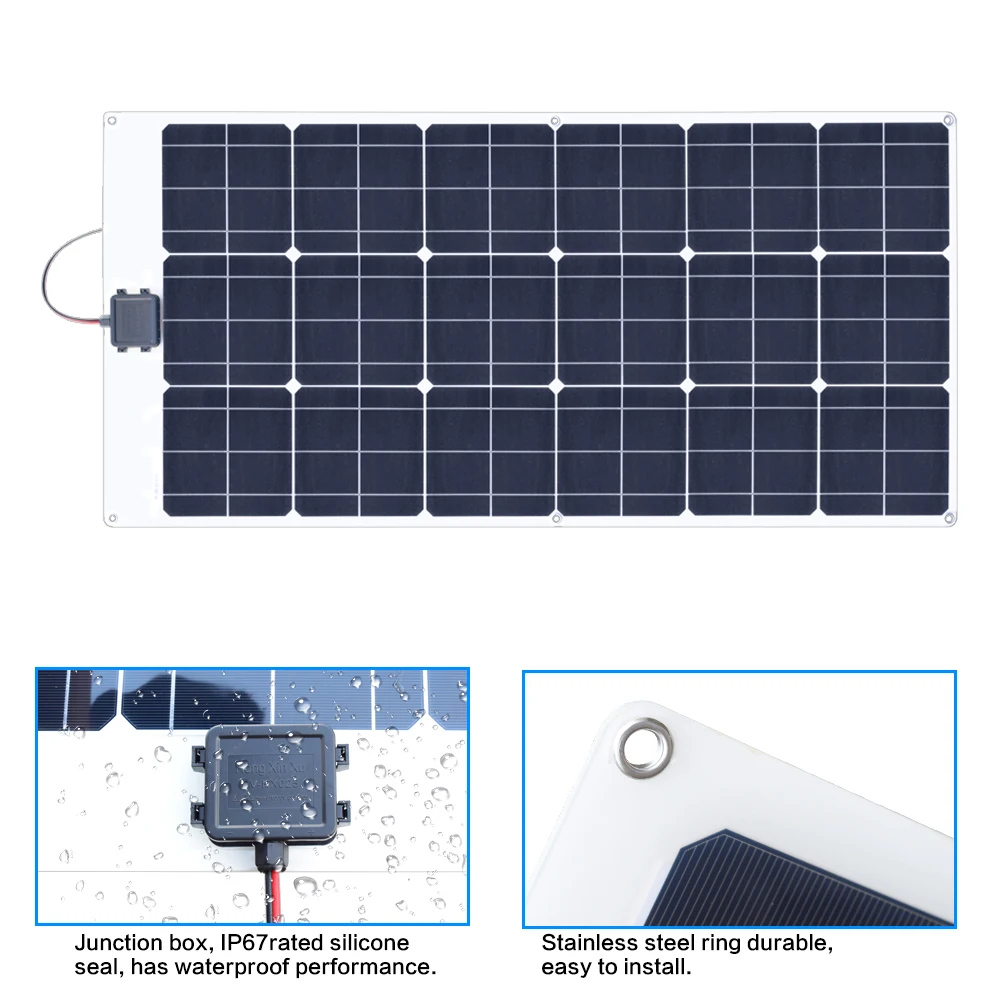 BOGUANG Гибкая солнечная панель 80 Вт монокристаллическая 18 в солнечная батарея панель s placa Солнечная 12 В Размер зарядного устройства 1040*500 мм