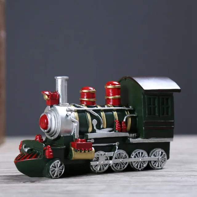 Europe Retro Old Train Model Figurines Bar Cafe Shop Display Decoration