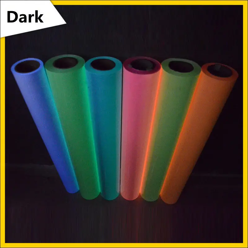 

DIY T-Shirt Iron On Heat Transfer Vinyl Glow in the dark Colorful Vinyl Film 0.5x1.2m(20''x47.24'')
