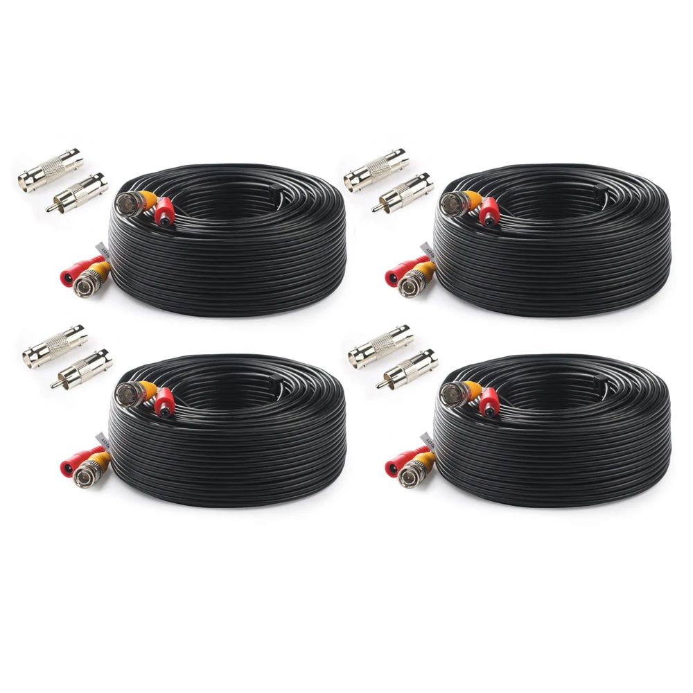  Tonton BNC CCTV Cable (4-Packed 100FT 30M) Video Cable Security CCTV Camera DC Coaxial Cable Survei - 32888668669