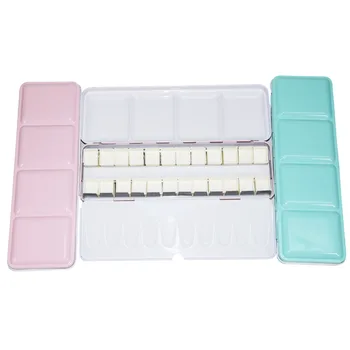 

Empty Watercolor Paints Tins Box with 12 Pcs Full Pans and 24 Half Pans For Art Painting Palette Supplies