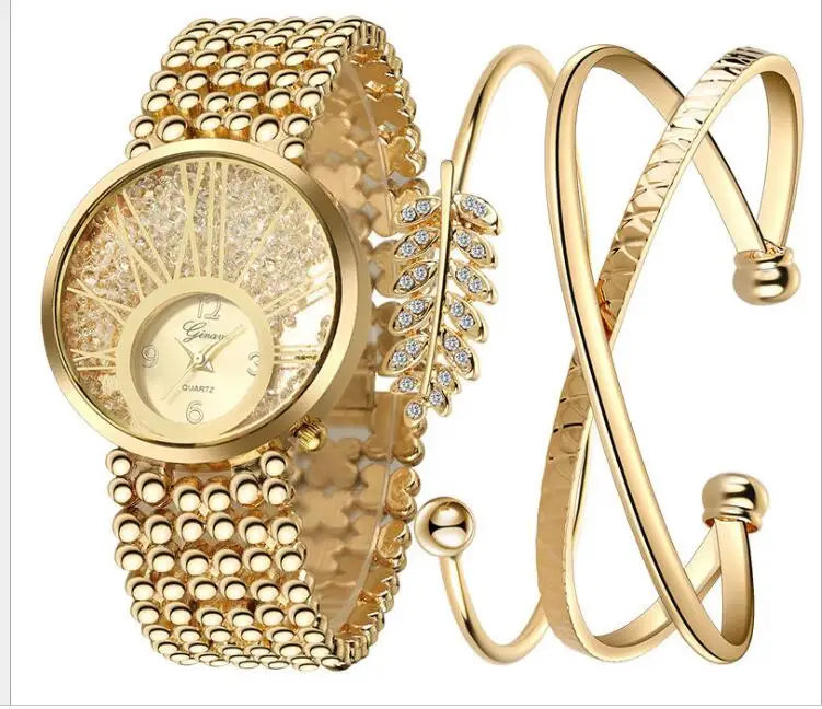 

Luxury Fashion Ladies Watch Rose Gold Ladies Watch Elegant Minimalist Rhinestone Casual Bracelet casual suit Clock Relogio Femin