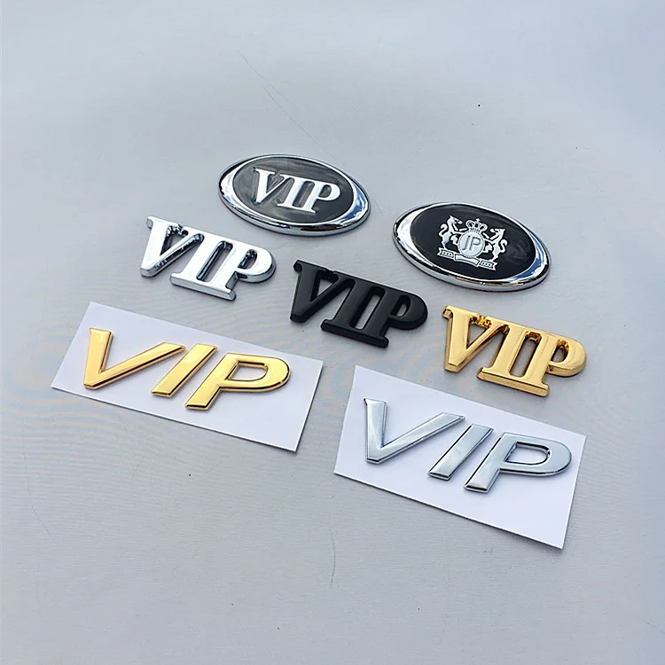 

1 PCS 3D Metal VIP Emblem Badge Decal Car Stickers Car Side Decoration for Motorcycle Teana Peugeot KIA TOYOTA Car Styling