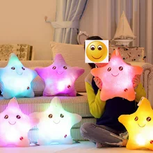 2016 Новый Горячий 35*38 см Kawaii Звезда Подушка Изменение Цвета Световой подушка со Светодиодной Подсветкой Мягкие Чучела Животных Куклы Игрушки для дети