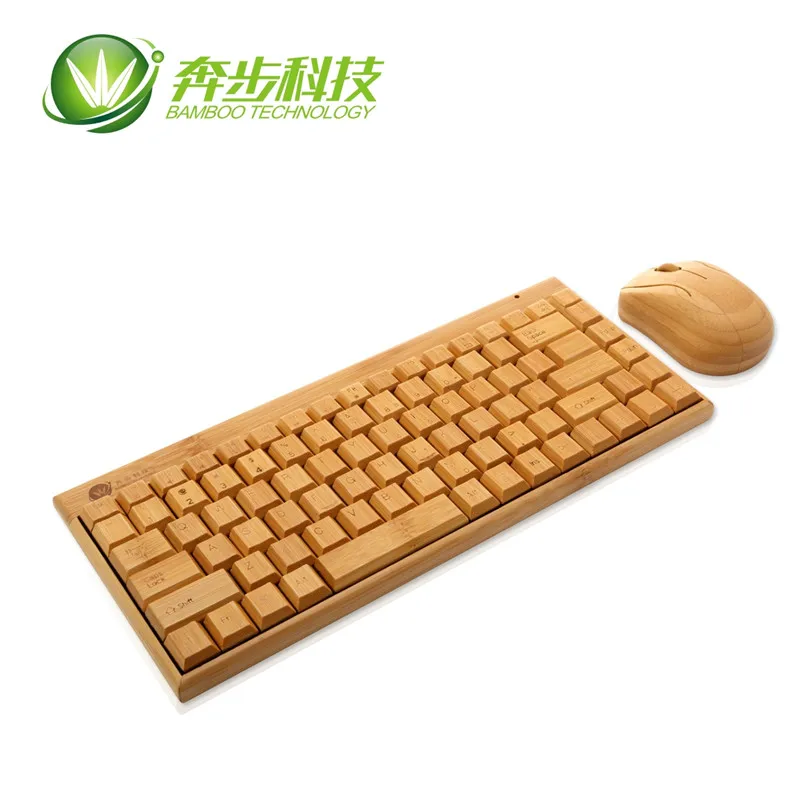 

Bamboo silent Mouse keyboard Combos for laptop pc Anti-static  Bamboo keyboard&mouse Kit 2.4G Wireless wholesale drop shipping
