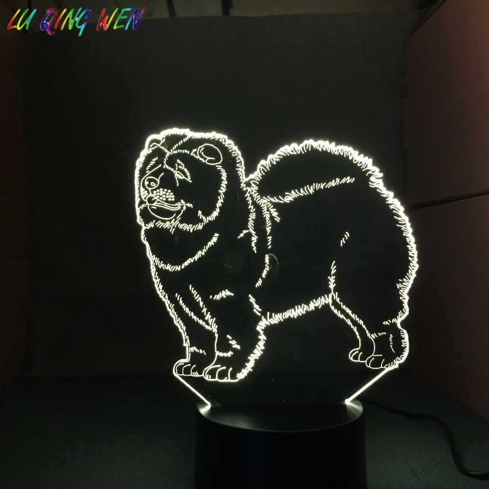 

Chow Chow Dog Baby Night Light Usb Touch Sensor Light 7 Colors Changing Child Bedroom Nightlight Songshi Quan Table Lamp Dog