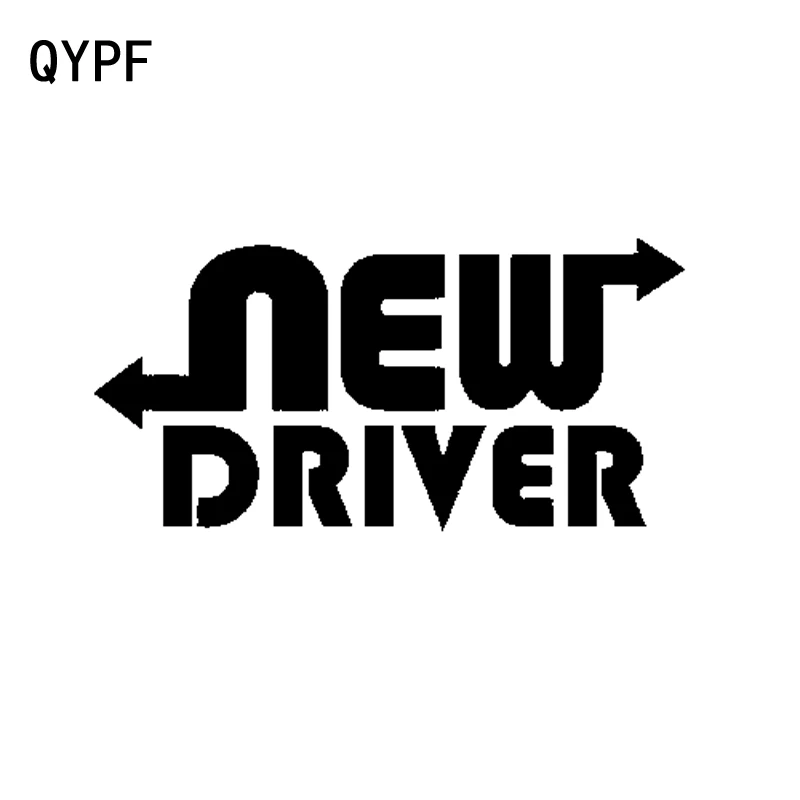 

QYPF 16cm*7.7cm New Driver Interesting Vinyl High-quality Car Sticker Decal Black Silver Graphical C15-1407