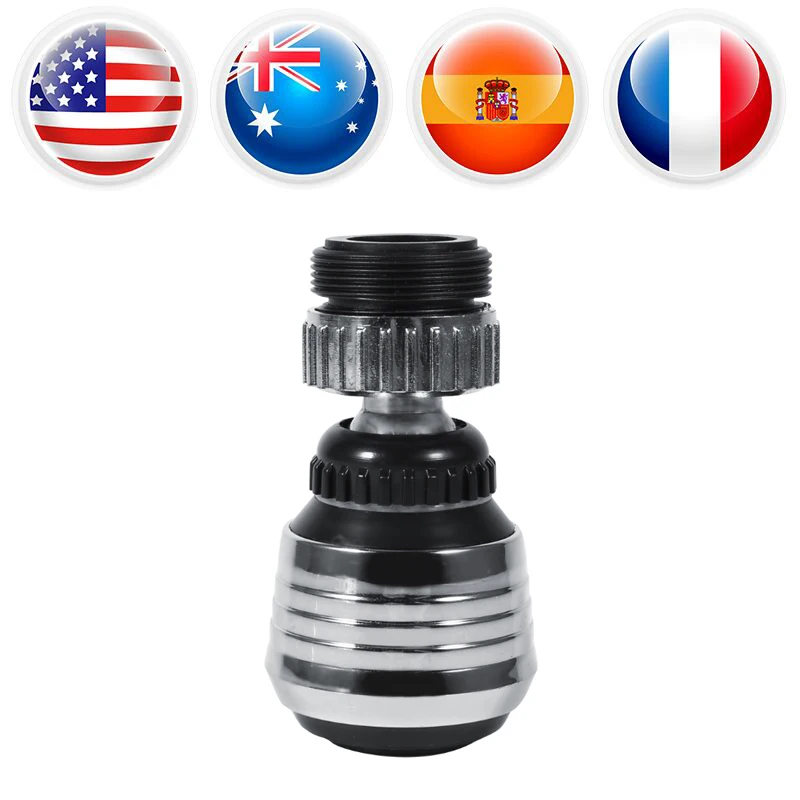 

360 Degree Rotate Faucet Nozzle Filter Kitchen Sprayer Head Water Saving Taps Application Water Faucet Aerator Diffuser Hot Sale