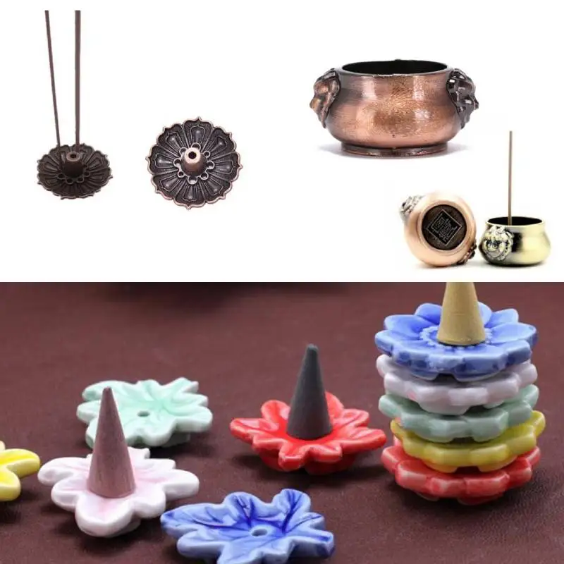 

1Pc Flower Ceramics Incense Burner Holder Joss Stick Incense Censer Household Aroma Sticks Disc Aromatherapy Decoration