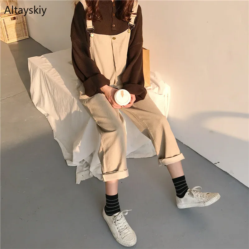 

Jumpsuits Women Loose Korean Style Spring Autumn 2019 Pockets Solid Long Womens Trendy Soft Ladies Elegant Jumpsuit All-match
