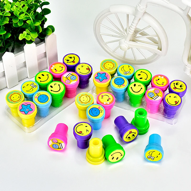 

Children's Creative Toys All Kinds of Smiley Face Seals Environmental Protection Teacher Evaluation Set Kids Learning Toys