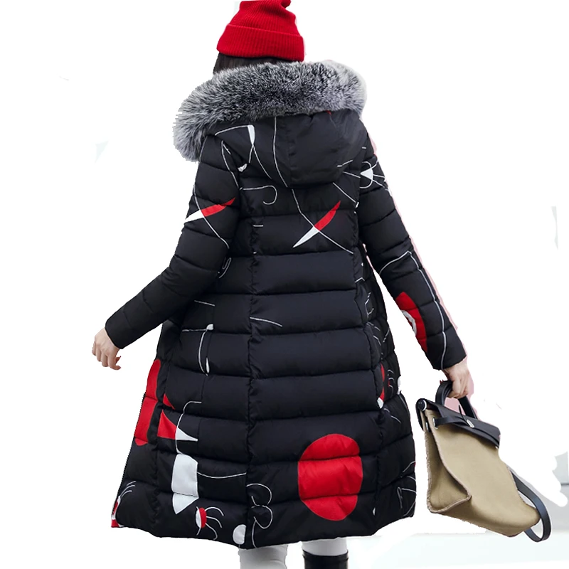 New Hot Women Winter Down Coat Fashion Female Big Fur