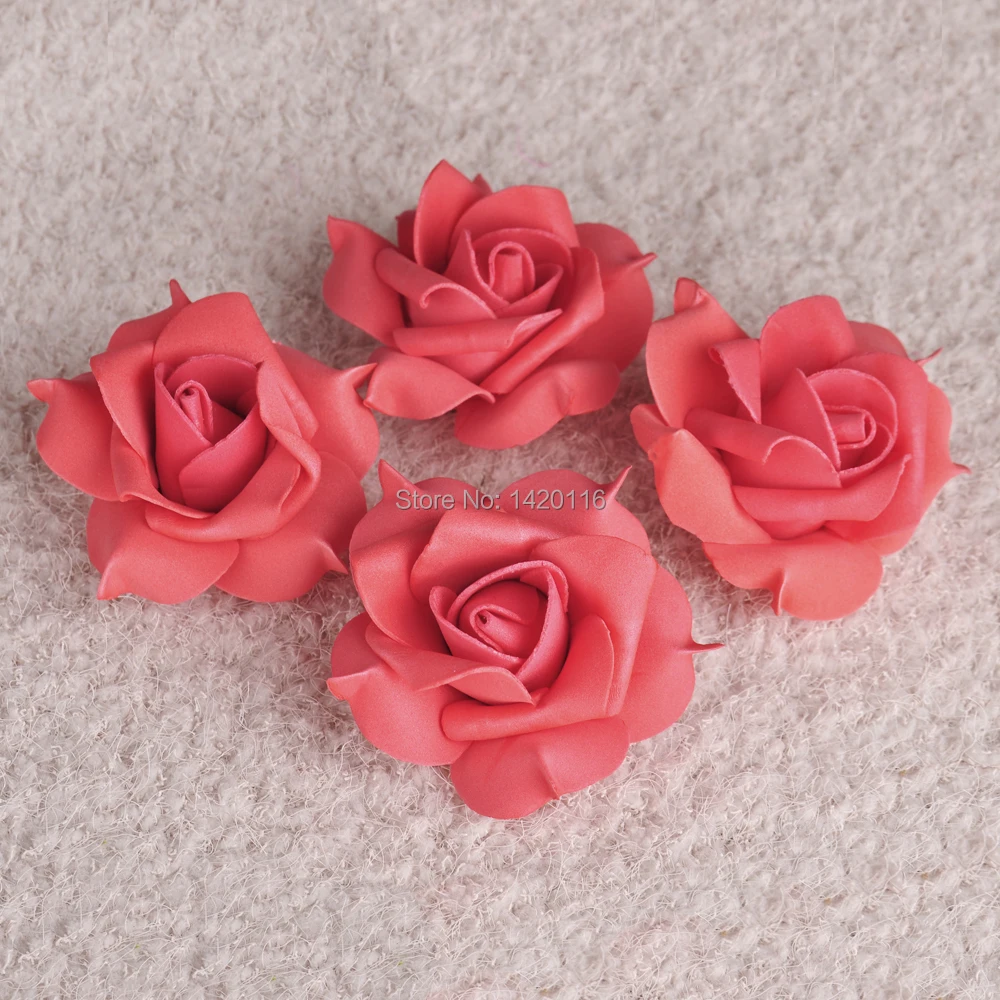 100 шт 7,5 см DIY цветок Искусственные поролоновые головки роз острый угол для поцелуя мяч свадебные украшения дома