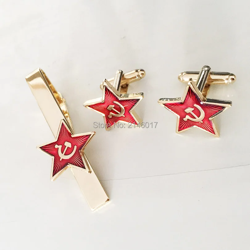 steampunk cufflinks silver red yellow russian soviet star hammer sickle #CL20 steampunk cufflinks silver red yellow russian soviet star hammer sickle #CL20