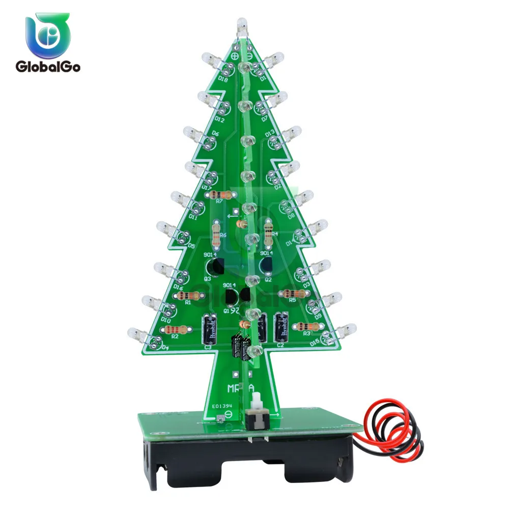 

7 Seven Color Flash Christmas Tree Parts Kit Diy LED 3D Christmas Tree Circuit Board Module With Led Lights Self-locking Switch