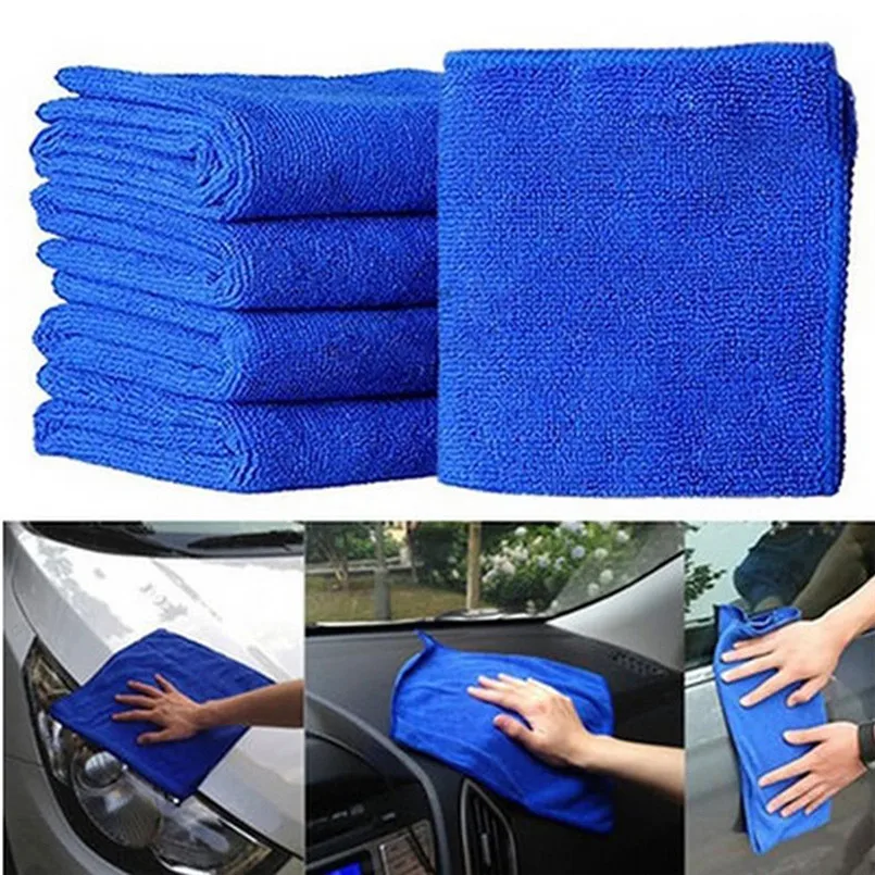 New Practical 10Pcs Blue Soft Absorbent Wash Cloth Car Auto Care