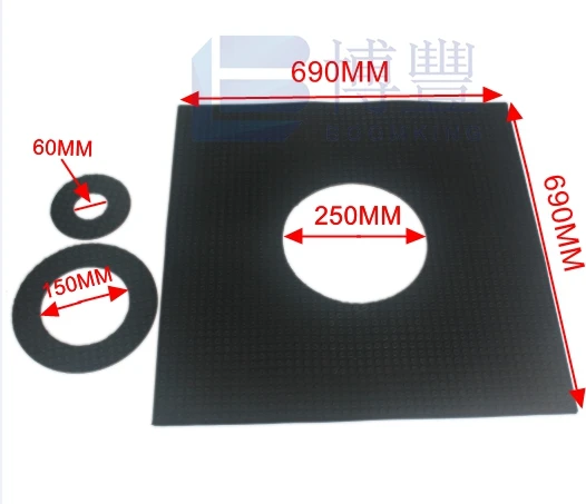 Rubber pad Y128 69x69x7-250-150-60_