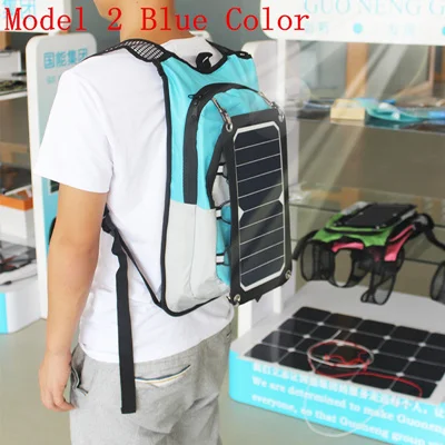 Новая спортивная велосипедная сумка для воды, уличная солнечная панель, USB зарядное устройство, велосипедный гидратационный рюкзак для мобильного телефона, походный рюкзак для путешествий - Цвет: Model 2 Blue