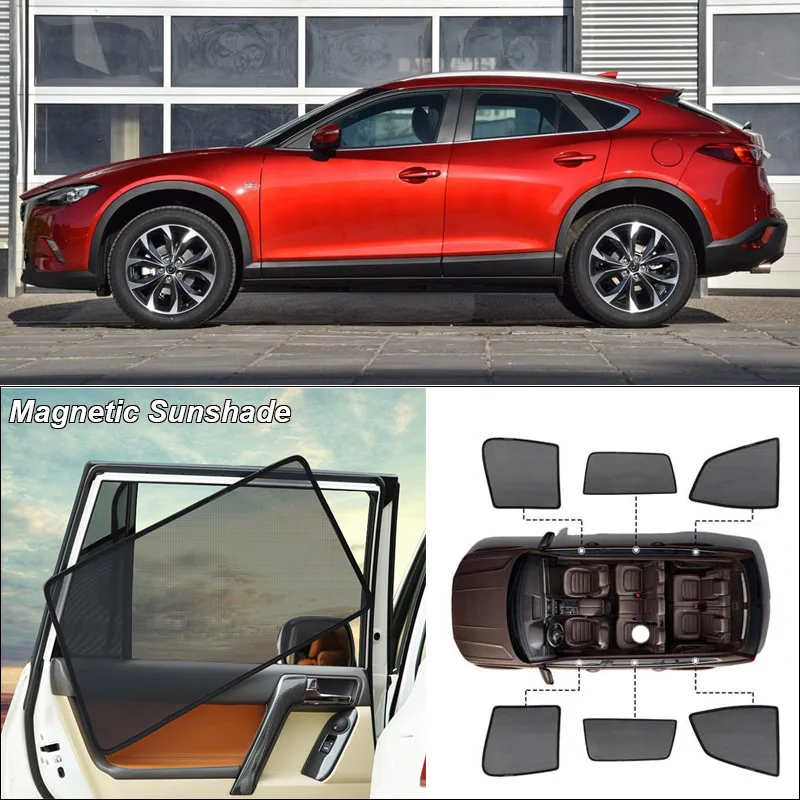 

Car Side Windows Magnetic Sun Shade UV Protection Ray Blocking Mesh Visor For Mazda CX-4 Curtain Accessories