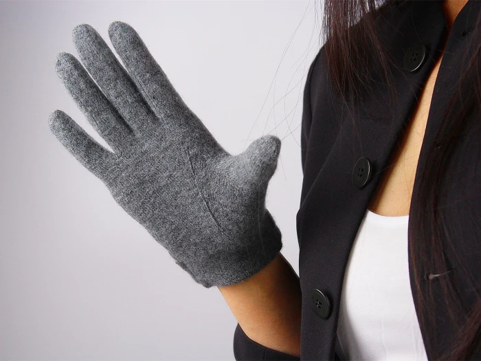 Чистая шерсть перчатки Женская мода бантом Пять пальцев осень-зима один Слои трикотажные Для женщин варежки TB33