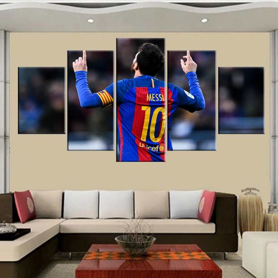 5 Panel Canvas Printed Real Madrid Ronaldo Painting For Living