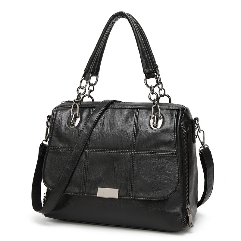 

DIMINUTIVE 2018 Time Limit Women Designer Handbag Business Shoulder Bag Chain Strap Tote Casual Pillow Bag Sewing Black Satchels