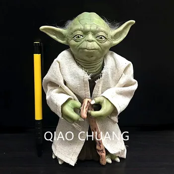 

Star Wars Force Awakens Dagobah Master Yoda Simulation Polyethylene Skin With Hair PVC 17CM Action Figure Dolls BOX J122