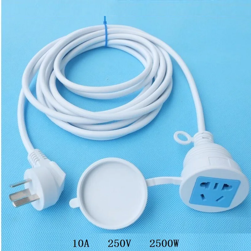 

3Pin AU AC Power Extension Cable Cord With Switch 10A Male Plug to Female Socket Extension Cord 0.5m/1m/2m/3m black white