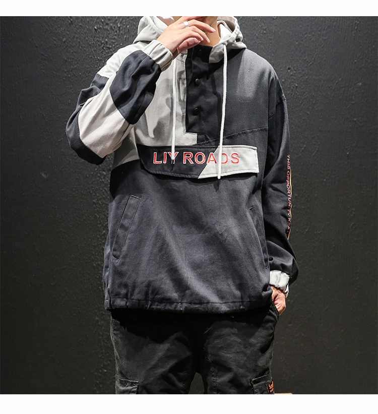 Windbreaker Jacket Men Pullover Hoodie  (18)