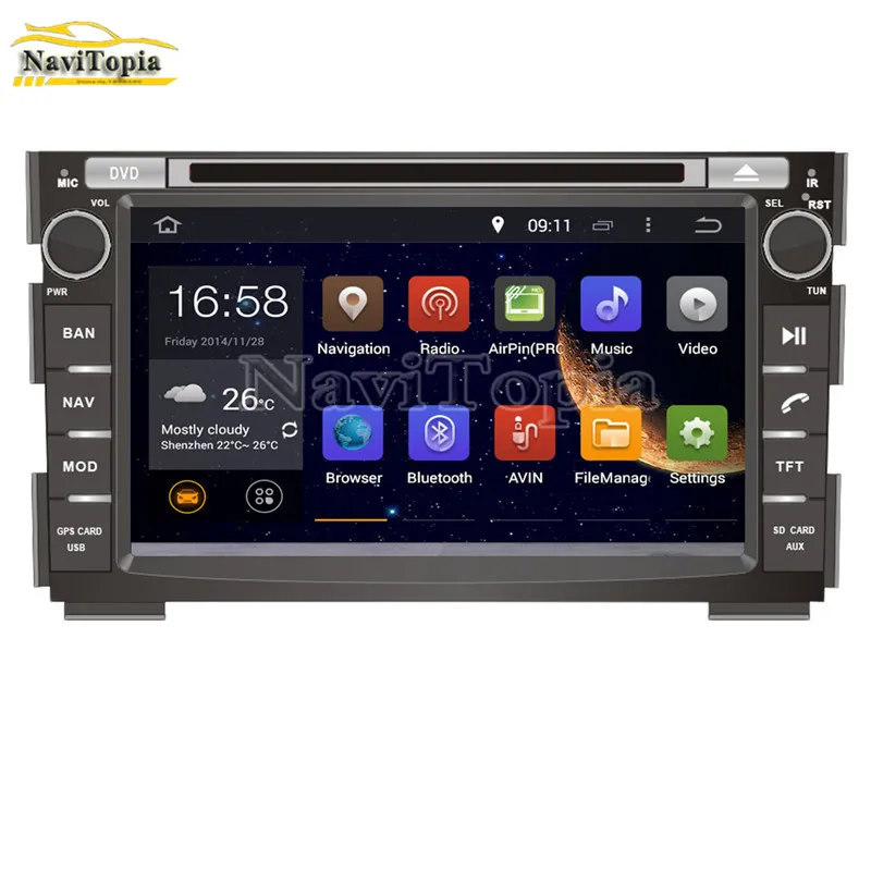 NAVITOPIA 4 Гб ОЗУ 64 ПЗУ PX6 шесть ядер Android 9 0 автомобильный dvd-плеер gps навигация для Kia