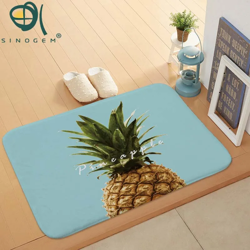 Sinogem Fruit Pineapple Mat Non slip Bed Mats Bathroom Door Mats Carpet