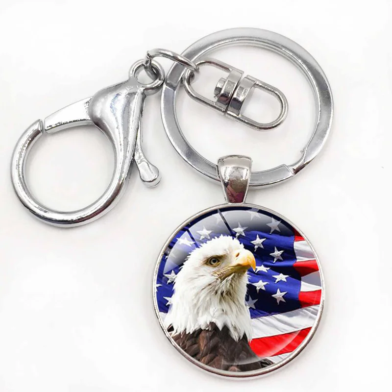 Trendy Charming American Flag Key Chain Stars and Stripes USA flag