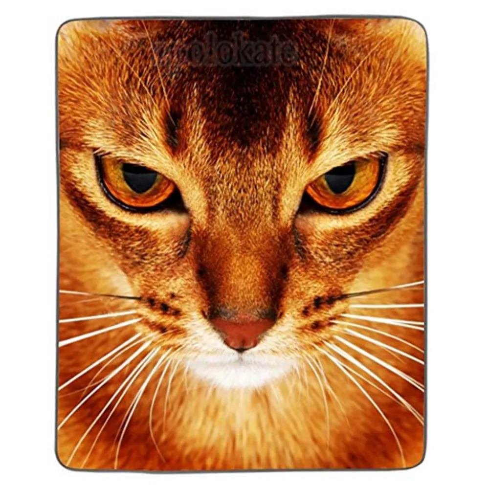 Абиссинская кошка крупным планом пиксельное одеяло
