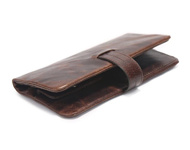 

Oil wax leather long purse, multi - card, size: 19x9cm, pinepoxp bag