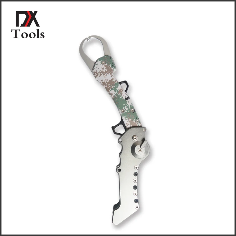 

Aluminum Fish lip Grip Grabber For Capture Fishing Crap Accessories With Spring Rope Fishing Equipment Tackle