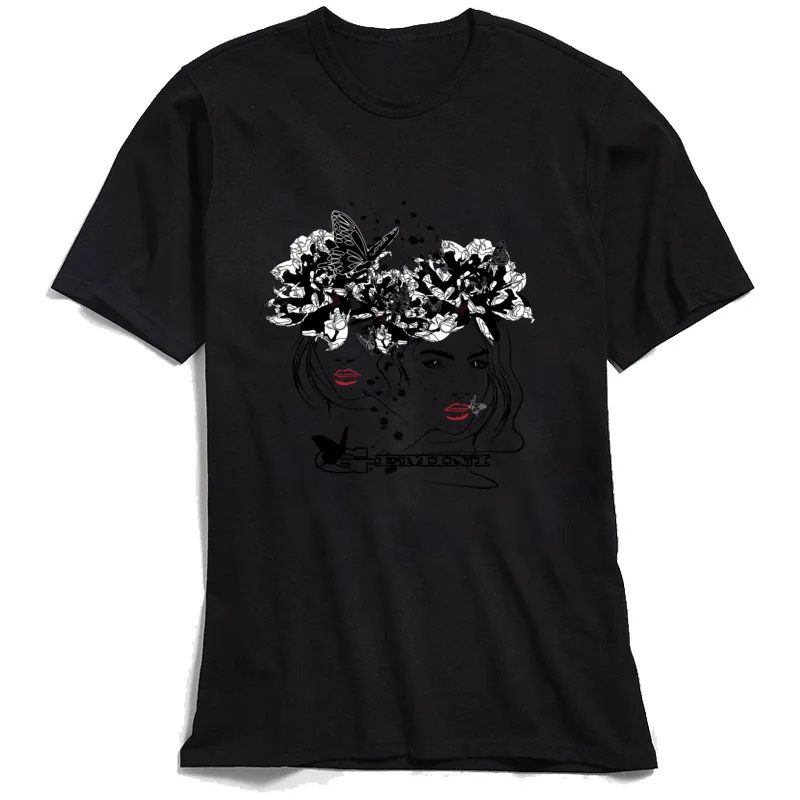 Tops Shirt Gemini Summer 2018 Popular Printing Short Sleeve 100% Cotton Fabric Crew Neck Mens T Shirt Printing Clothing Shirt Gemini black