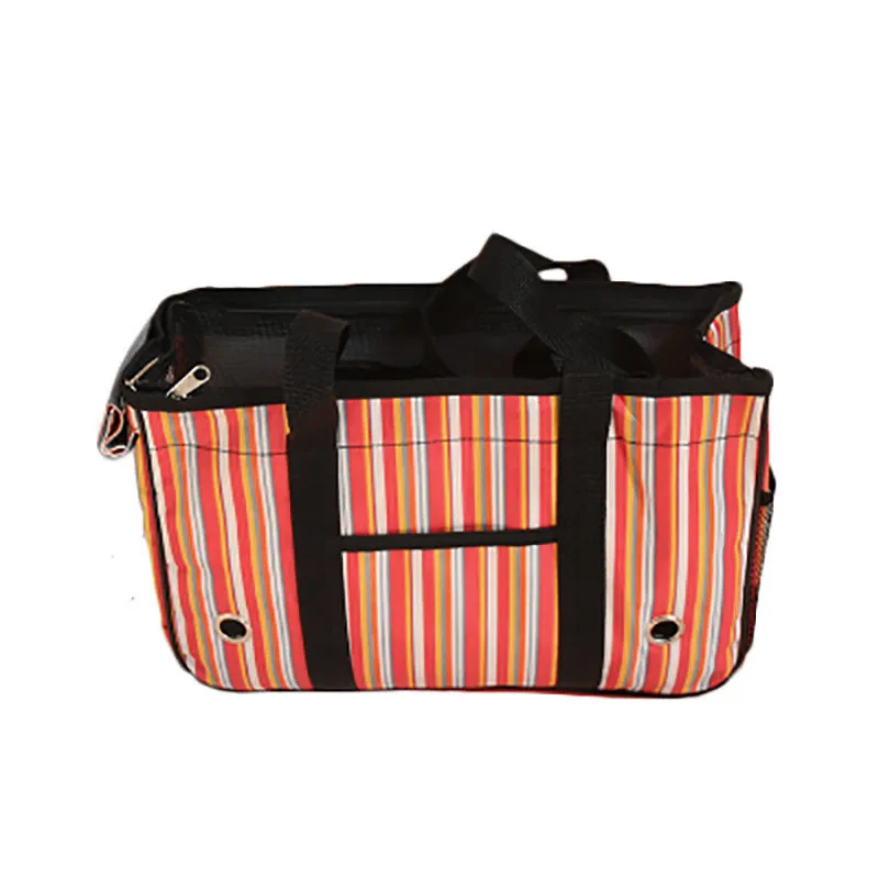 Переносные сумки для домашних животных, складная модная Милая сумка для собак, сумка для мобильного телефона, Диагональная Сумка, Сумка для путешествий, рюкзак с перекосом - Цвет: Red Stripes