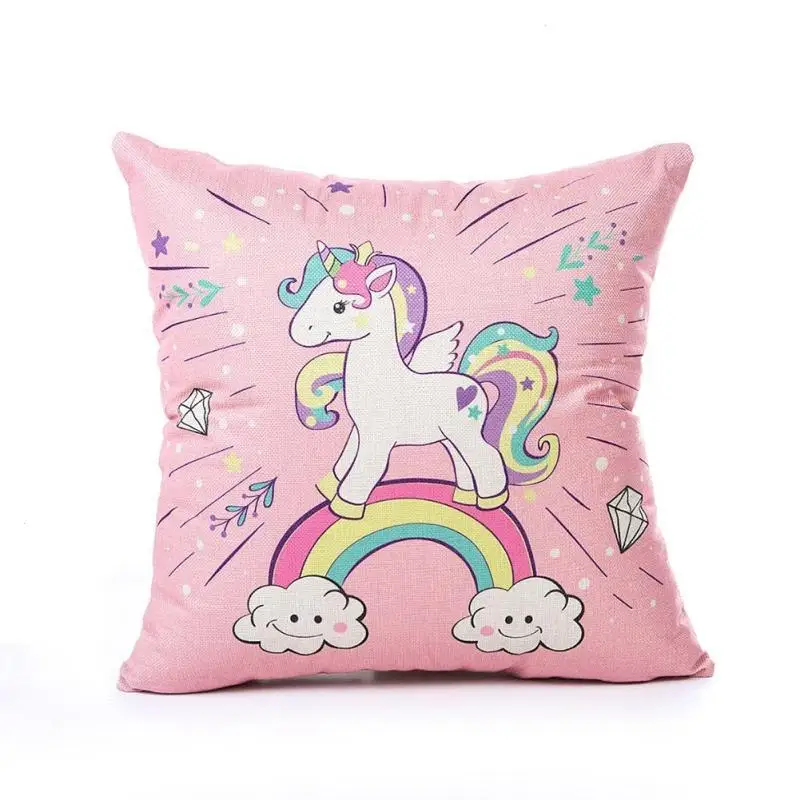 Buy 1 Pcs Cute Unicorn Flower Decorative Pillows case