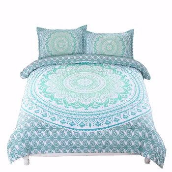 

AHSNME Luxurious Bohemian Bedding Set Gradient Changing Color Duvet Cover Indian Mandala Bedspreads for King Double Single Bed