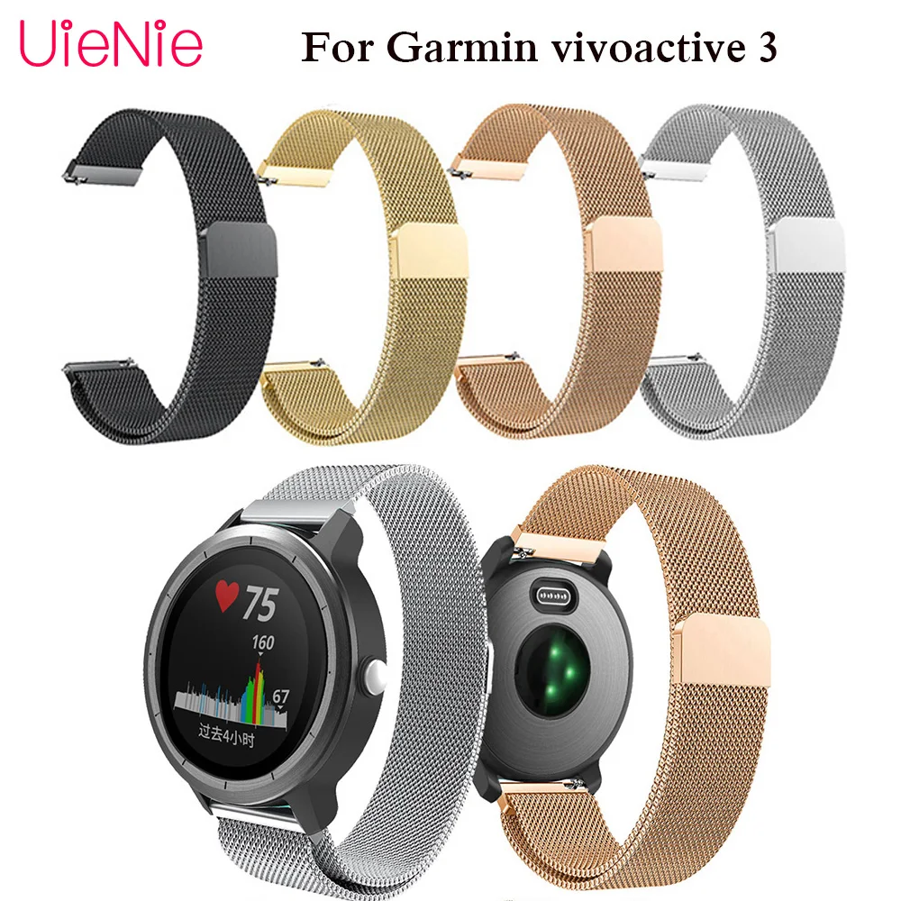 

For Garmin vivoactive 3 smart watch accessories Milanese magnetic ring stainless steel bracelet sports wristband fit the wrist