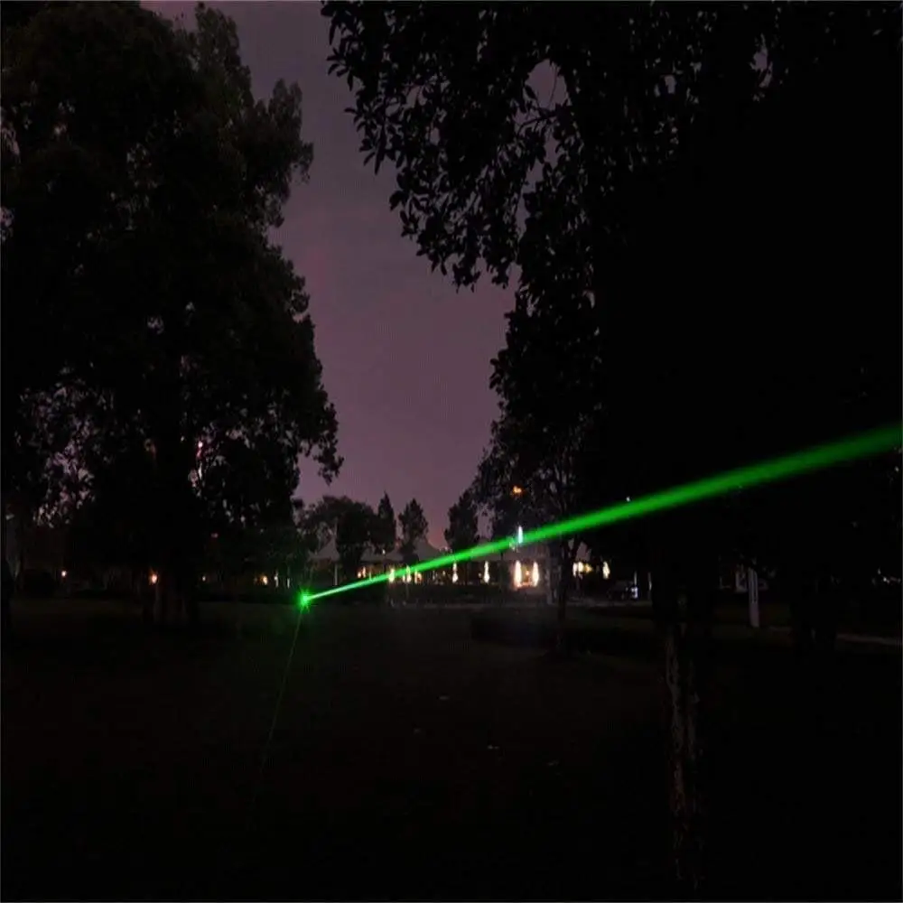 Зеленый лазерный прицел охотничий 10000 м 532нм лазерная указка высокомощный регулируемый фокус лазер с лазером 303+ зарядное устройство+ аккумулятор 18650