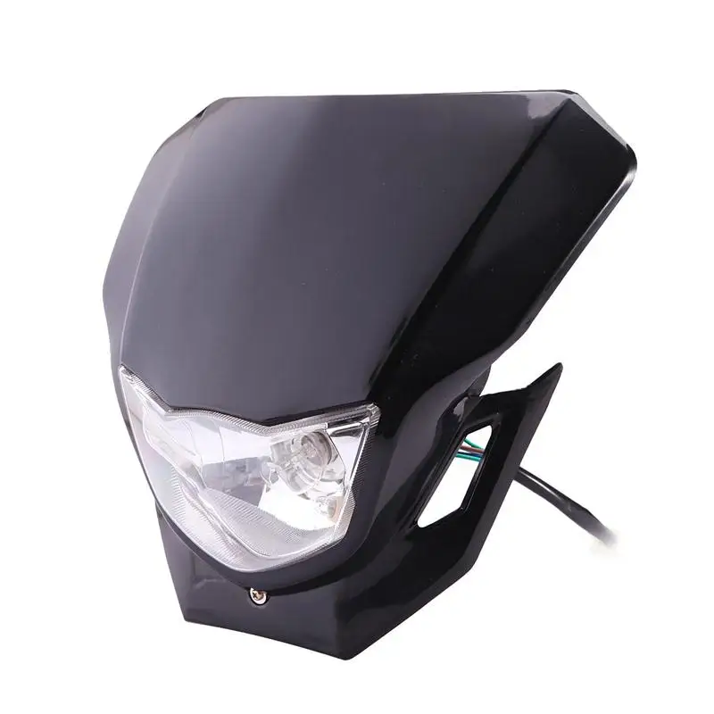 12V Black Motorcycle Headlight Fairing Kit LED Lightings High Beam 2*20W Headlight Bulbs For