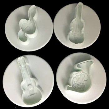 

4PCS/set Music Note Plastic Cookie Cutters Baking Pastry Tools Chocolate Candy Stamping Molds Biscuit Cake Decorating Tools